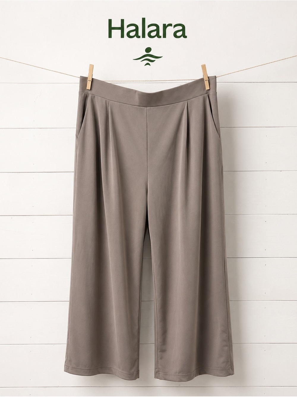 HALARA – Grey Pleated Pants (Size XL)